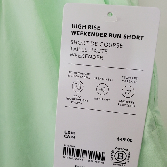 NWOT Athleta Weekender High Rise Run Short - Picture 3 of 5